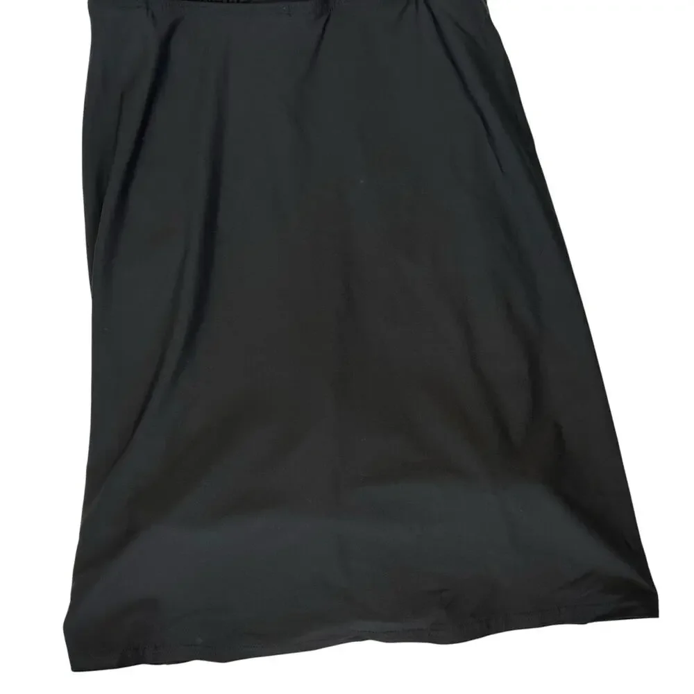 Lands' End Chlorine Resistant Swim Dress Black Hidden Shorts Size 4